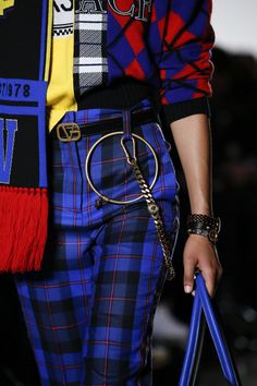 Pants Couture, Plaid Runway, Accessory Styling, High Class Fashion, Catherine Mcneil, Tartan Fashion, Donatella Versace, Plaid Fashion, Plaid Pants