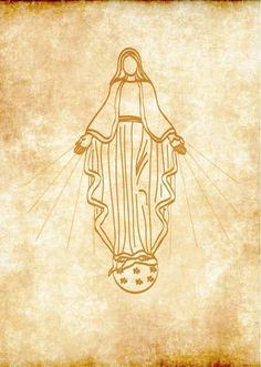 an image of the statue of jesus in brown ink on parchment paper with stars around it