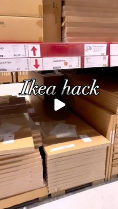 boxes stacked on top of each other with the words ikea hack in front of them