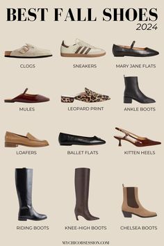 Top 12 Best Fall Shoes to Add to Your Wardrobe 2024 - MY CHIC OBSESSION Autumn Footwear Women, Fall Winter Shoes Woman, Must Shoes For Women, Shoes For Women 2024 Fall, Summer To Fall Transition Shoes, Fall Shoe Inspiration, Shoes For Different Outfits, Woman Fall Shoes, Fall Must Have Shoes