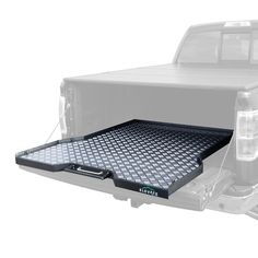 a truck bed with the back end open