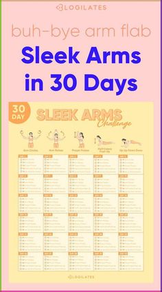 a poster with the words sleep arms in 30 days