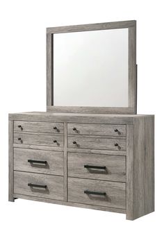 Tundra Gray Bedroom Mirror - Ornate Home Best Dresser, Platform Bedroom, Gray Nightstand, Platform Bedroom Sets, Grey Dresser, Curved Headboard, Dresser Top, Box Spring Bed, Gray Mirror