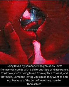 a painting with a quote about being loved by someone who genuine loves themselves