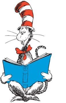 the cat in the hat is reading a book