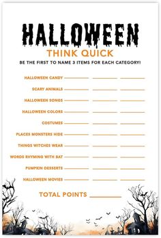 a printable halloween game for kids to play