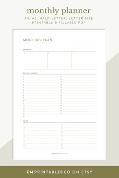 Get organized and take control of your life with our Printable Monthly Planner! Featuring three sections - Priorities, Daily Schedule, and To-Do List - this planner makes it easy to keep track of your goals, plan your day, and stay on top of your tasks. Set and track your monthly goals, schedule your activities and appointments, and keep track of your to-do list in one convenient location. Monthly Checklist, Schedule Monthly, Monthly Schedule, Note Taking Tips, Monthly Printable, Take Control Of Your Life, Plan Your Day, Kindle Direct Publishing, Monthly Goals