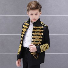 Boys Kids Children Hussar Suit Jacket Dance Show Costume Drummer Blazer Clothing Please note: Your monitor color may vary from the actual product. Please note this is in Asian sizing, smaller than western size e.g. UK, US, AU. Please check the measurements carefully before making a purchase. Please allow 2-4cm discrepancy due to different measurement method. If you are not sure which size to buy, please provide height and weight, we will recommend a suitable size. 120cm: length 49cm/19.3in, ches Prince Royal Outfit, Prince Outfits Royal, Outfits Suit, Coat Types, Masquerade Outfit, Prince Coat, World Book Day Costumes, Prince Costume, Prince Clothes