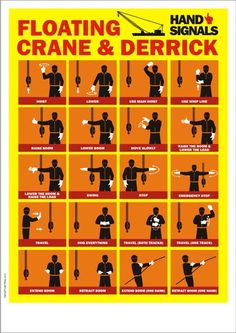 a poster with instructions on how to use the mobile crane