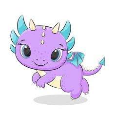 a purple and blue dragon with horns on it's head is flying through the air