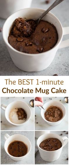 the best chocolate mug cake recipe is made with just 3 ingredients and it's ready to be eaten