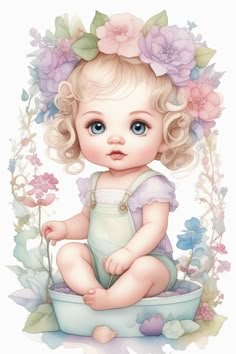 Kawaii baby by Ramon Fernandez - Playground AI Baby Girl Illustration, Artwork For Kids, Baby Illustration, Candy Art, Floral Wallpaper Phone, Girl Illustration, Baby Clip Art