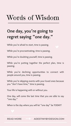 living with no regrets, words of wisdom, quotes about living with no regrets, advice to younger self,  
life lessons for kids, life lessons,
advice for life Wise Advice Life Lessons, Quotes On Regret Life Lessons, With Age Comes Wisdom Quotes, Choices In Life Quotes Word Of Wisdom, Adulting Quotes Life Lessons, Best Advice For Life, Advice To Younger Self, Life Lessons For Kids, Waiting Quotes