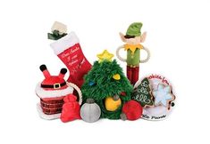 a group of christmas items sitting next to each other