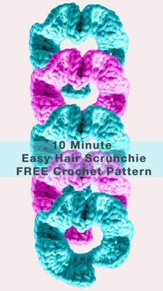 crochet hair scrunchie pattern Knitted Hair Scrunchies Free Pattern, Crochet Hair Bobble, Free Crochet Hair Scrunchie Pattern, Scrunchie Pattern Crochet, Crocheted Scrunchies Free Pattern, Crochet Last Minute Gifts, Crocheted Hair Scrunchies, Crochet Scrunchie Pattern Free Easy, Free Scrunchie Crochet Pattern