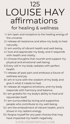 wellness affirmations Affirmations For Healing, Repeat Daily, Healing Yourself, Louise Hay Affirmations, Positive Mantras, Health Affirmations, Gratitude Affirmations