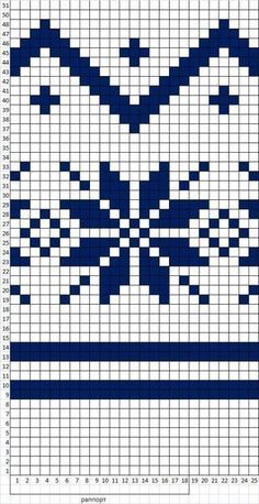 a blue and white cross stitch pattern