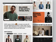 the website is designed to showcase men's fashions