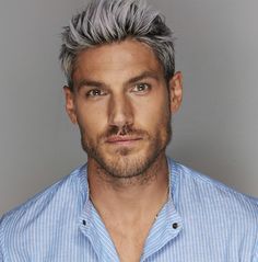 Grey Hair Color Men, Bleached Hair Men, Chris Appleton, Platinum Hair