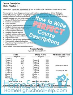 how to write perfect course descriptions for homeschoolhelp com - homework help