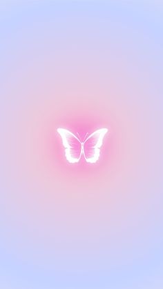 a pink and blue background with a white butterfly on it's back side in the center