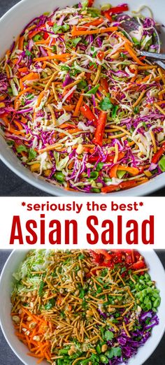 Best Asian Salad, Asian Style Salad, Asian Chopped Salad, Asian Salad Recipe, Chopped Salad Recipe, Asian Salad Dressing, Resep Salad, Superfood Salad