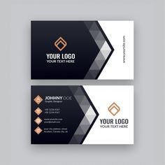 two sided business card with geometric shapes