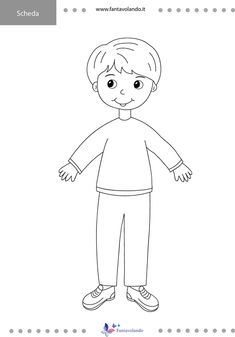 a boy with his hands out in front of the camera, coloring page for children