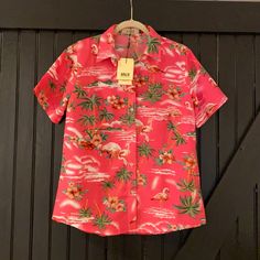 Fun Fun Fun This Spring Summer Hot Pink Hawaiian Shirt Size M Brand New With Tags Hawian Shirt, Hibiscus Shirt, Pink Hawaiian Shirt, Fun Fun Fun, Hawaiian Outfit, Summer Hot, Fun Fun, Flower Shirt, Clothing Labels