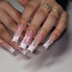 Nagel Tips, Manicure Tips, Girly Acrylic Nails, Nails Set, Unique Acrylic Nails, Nail Supplies, Fake Nail, Pink Acrylic Nails, Square Acrylic Nails