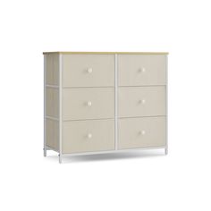 a white dresser with four drawers and two doors