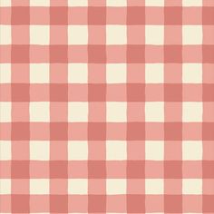 a pink and white checkered table cloth