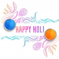 the happy holi poster is displayed with two buttons