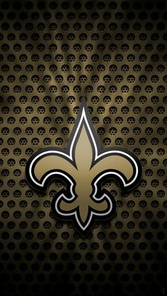 the new orleans saints logo on a metallic background