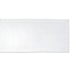 a white place mat with an embroidered border