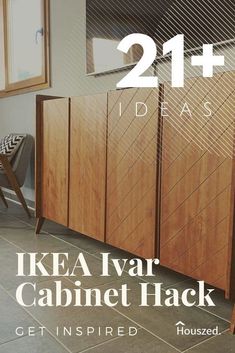 an advertisement for ikea's new cabinet hack