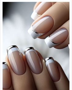 Sept Nails, Saved Nails, Cuffin Nails, French Manicure Nails, Nude Nail Designs, Fancy Nails Designs, Minimalist Nail Art