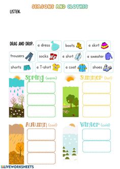 the seasons and clothes worksheet