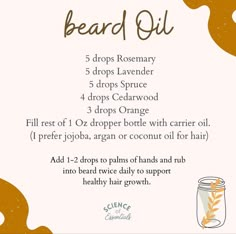 Diy Beard Growth Oil Recipe, Beard Oil Diy, Hippy Juice, Diy Beard Oil Recipe, Bathing Culture, Beard Oil Blends, Beard Oil Recipe Diy, Homemade Beard Oil, Lavender Diy