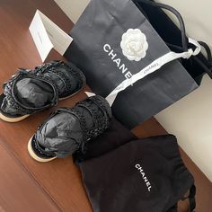 Chanel Sandals * Worn Only Once* - Selling Because I Cannot Use Them That Often Where I Live. Has Dustbag For Each Shoe, Original Bag, And Tag. Size Is 35.5 But I Am A 6.5 Us On Any Other Shoe. So Fits A 6 & 6.5 Us Bought In Rome, Italy **Can Ship By: Jan 16** Shoes Chanel, Where I Live, Chanel Sandals, Original Bags, Sandals Black, Rome Italy, Chanel Shoes, Black Sandals, Women's Shoes Sandals