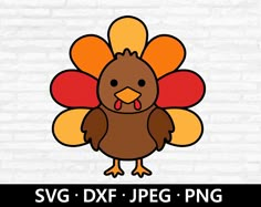 a turkey with its tongue out and the words svg dxf jpeg png