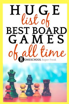 chess pieces with the words huge list of best board games of all time