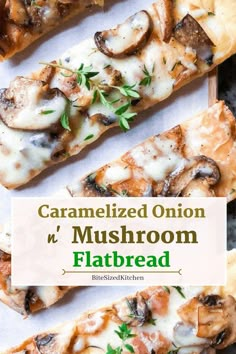 mushroom thyme flatbread is an easy and delicious appetizer for any occasion