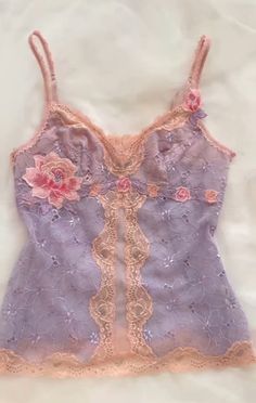 Pink Top Outfit Aesthetic, Outfit Aesthetic Vintage, Pink Top Outfit, Floral Aesthetic, Soft Fashion, Girly Aesthetic, Top Outfit, Purple Lace