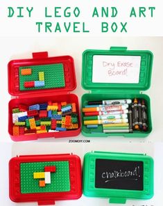 lego and art travel box for kids to use