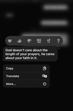 the text message is being displayed on an iphone's screen, and it appears that god doesn't care about the length of your prayer