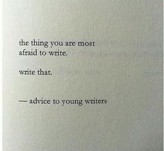 an old typewriter's handwriting with the words advice to young writer