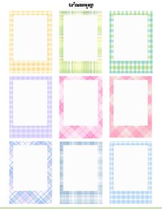 the printable squares are lined up in different colors