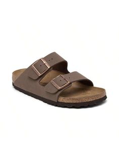 The classic Birkenstock silhouette is back and better than ever on the Birkenstock Women's Arizona Birkibuc Casual Sandals. Featuring a two strap design with buckles and a smooth, Birkibuc upper material, these sandals offer comfort that lasts. 
Athletic casual sandals 
Durable synthetic upper material with a unbuckle leather-like texture and soft backing 
Suede footbed lining 
Cork-latex footbed is anatomically shaped 
EVA foam sole 
Adjustable metal pin buckles at each strap 
European Sizing 
Synthetic Upper, EVA Sole 
Wipe Clean 
Imported 
Women's Arizona Birkibuc Casual Sandals From Finish Line Mocha         Women Shoes, size features are:Bust: ,Length: ,Sleeve Length: Women Flat Sandals, Birkenstock Women, Christmas Outfits, Eva Sole, Metal Pins, Womens Sandals Flat, Strap Design, Eva Foam, Finish Line