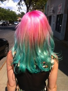 Pink And Teal Hair, Teal Ombre Hair, Pink Hair Streaks, Coral Hair, Pink Ombre Hair, Teal Ombre, Best Hair Dye, Short Ombre Hair, Hot Pink Hair